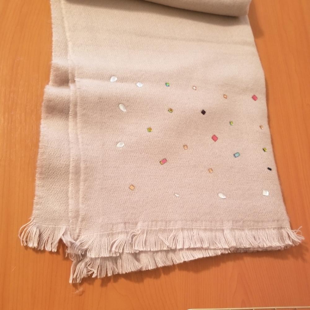 BCBG Wrap Scarf with Rhinestone Accents